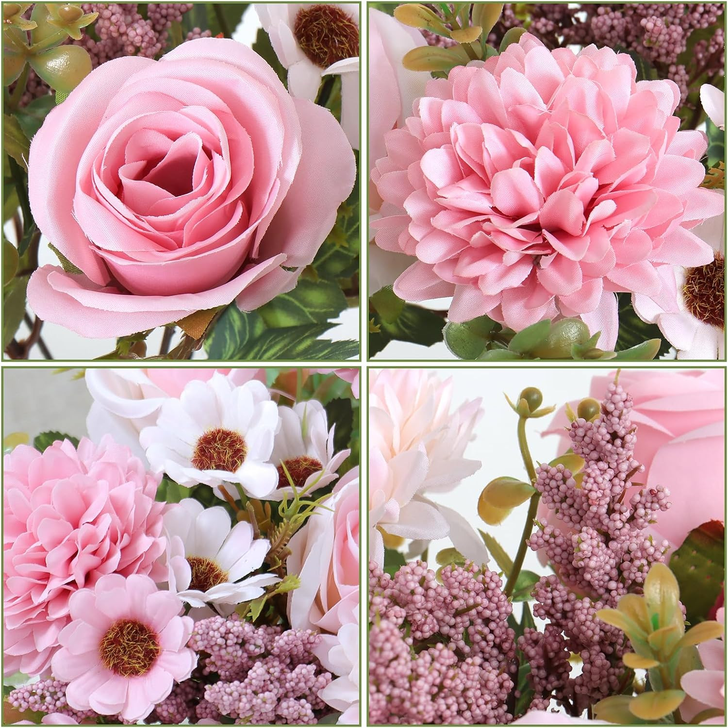 Artificial Flowers Like Real Artificial Bouquet 2 Packs Silk 2PCS Pink