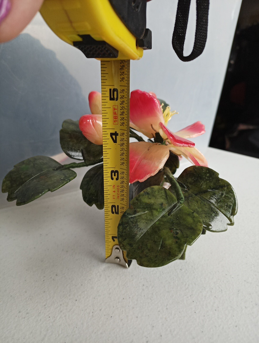 Natural Stone Flower Arrangement, Jade And Quartz Lotus/Peony