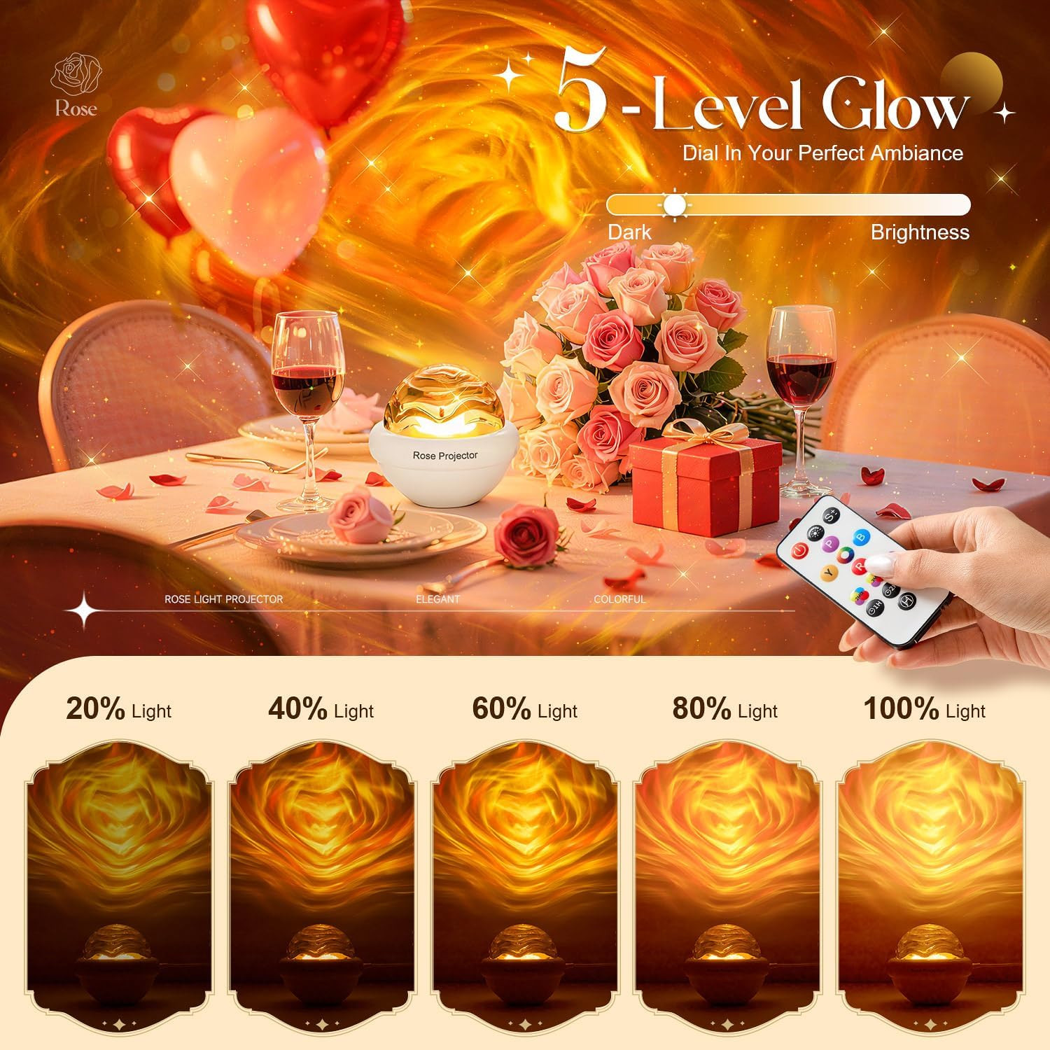 Rose Birthday Gifts for Women Flower Lamp with 11 Mixed+4 Solid Colors, Dimmable