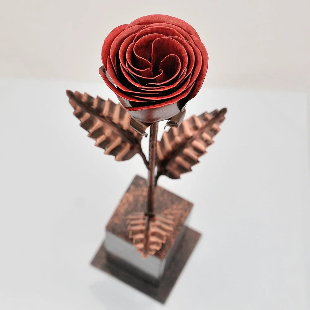 Bronze Anniversary Rose with Stand – Perfect Gift for Her 8th & 19th Anniversari