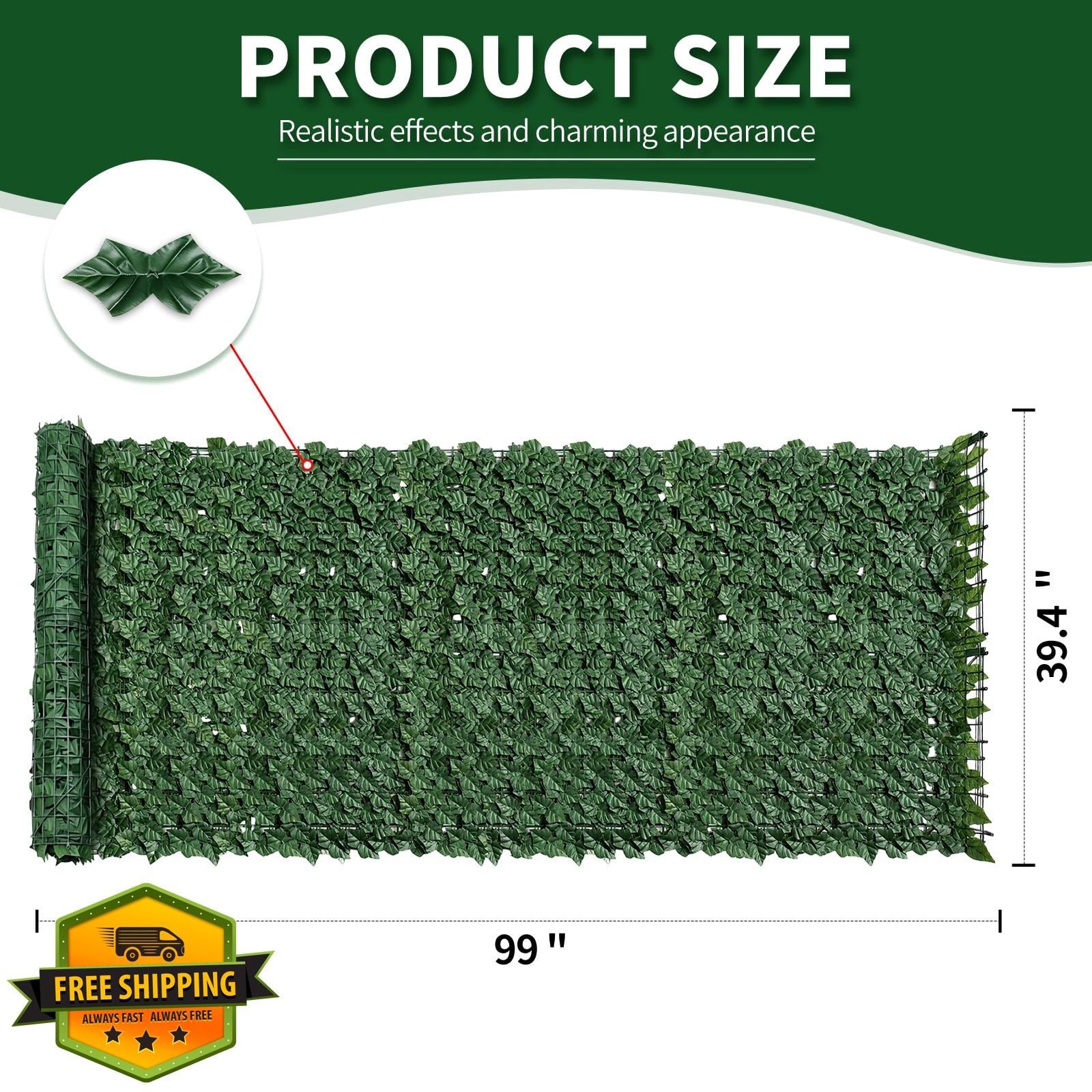 Skloopearg Ivy Screen 39.4″x99″ Green