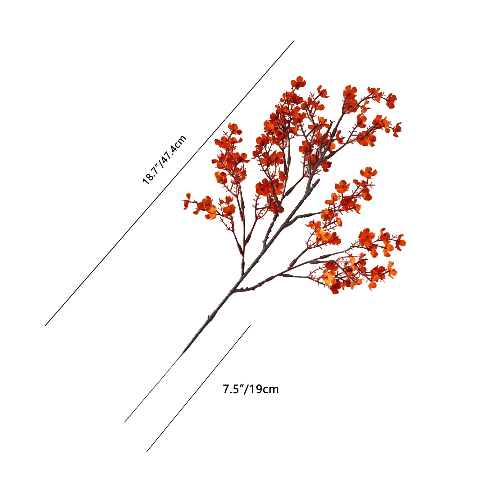 6 Bundles Burnt Orange Flowers Silk Babys Breath Artificial Flowers Fall Flow…