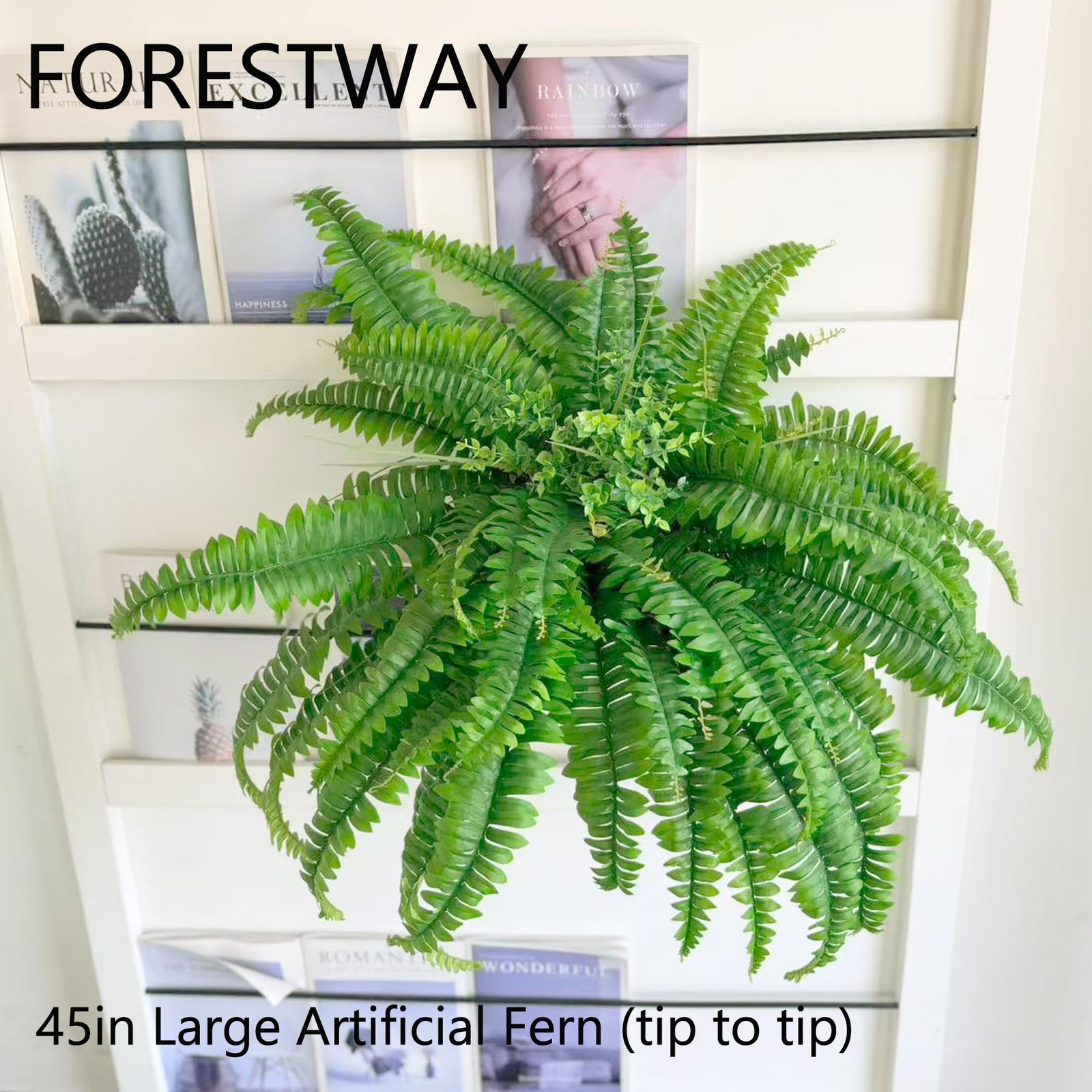Fake Ferns, Artificial Ferns for Outdoors large, 2 Packs 45in Faux Fern Green…