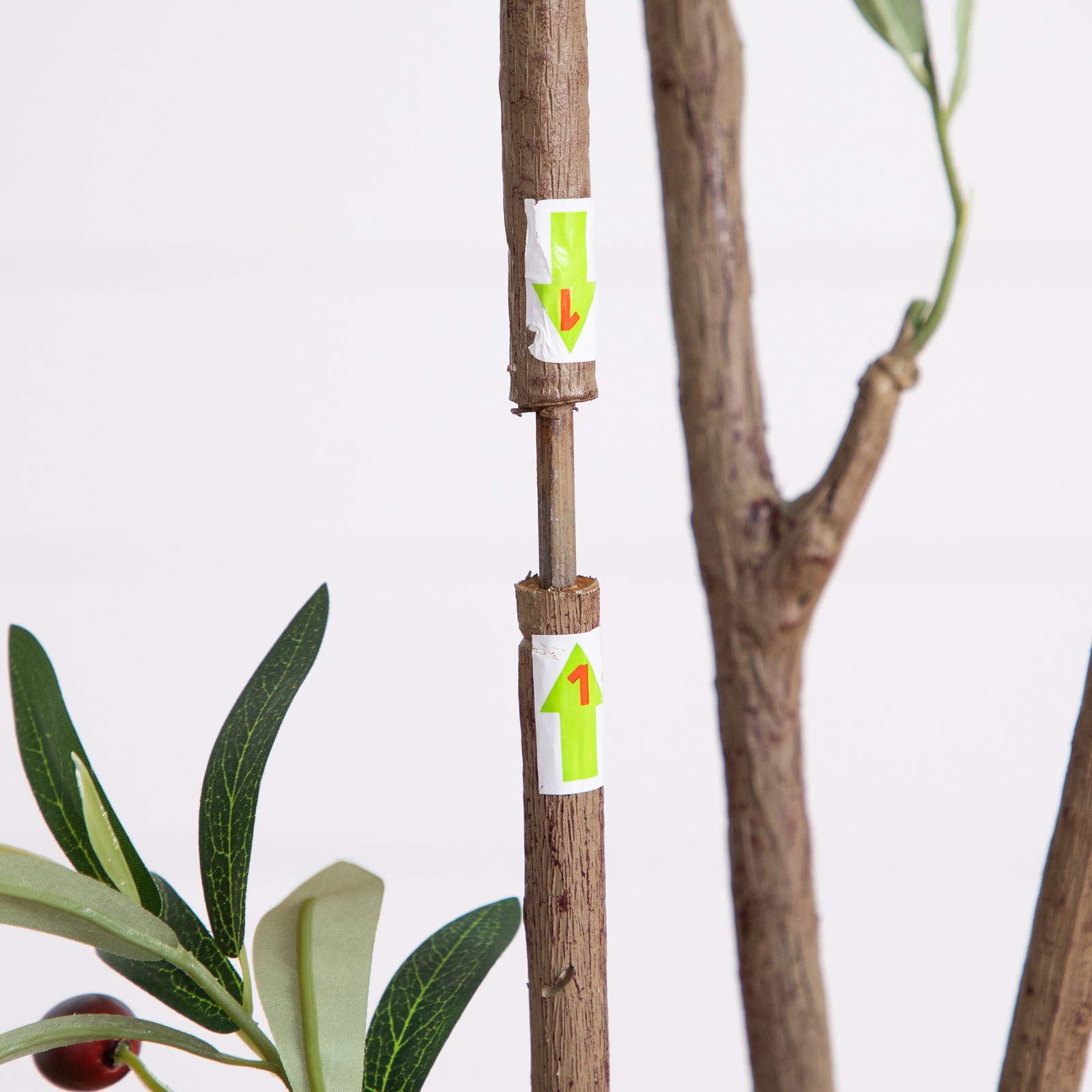 Nearly Natural 7ft Artificial Minimalist Olive Tree in White Decorative Planter