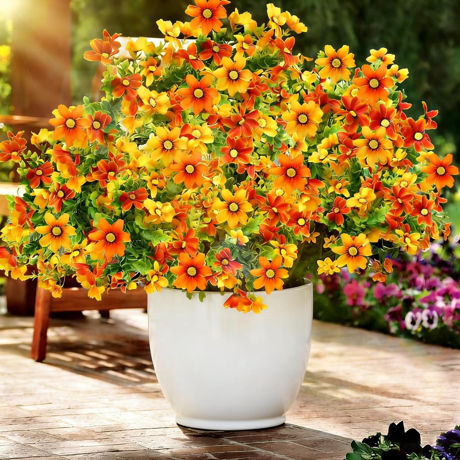 Artificial Flowers for Outdoors, Durable UV Resistant Artificial Outdoor