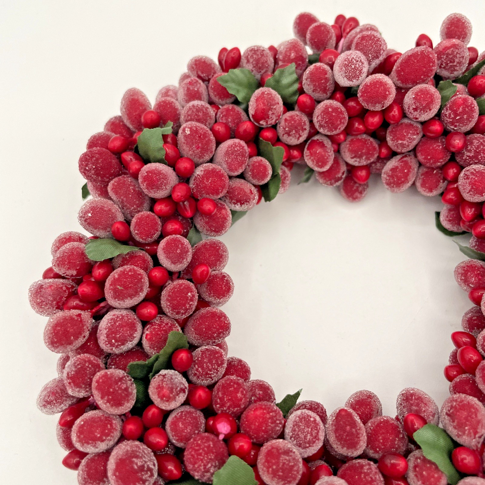 Small Wreath – Candle Ring – Red Frosted and Unfrosted Berries – 6 In.