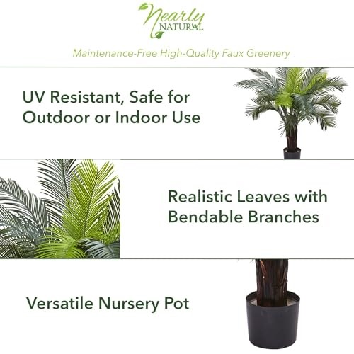 3 ft UV-Resistant Artificial Cycas Tree with Pot | Lush Realistic Palm Tree