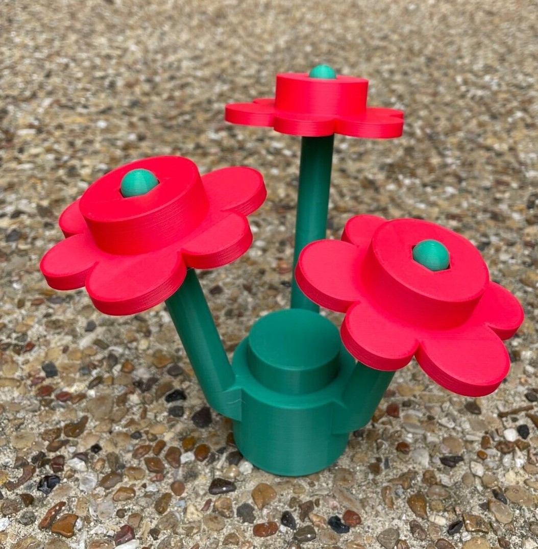 NEW Large Scale Building Bricks Flowers Jumbo Size Floral Bouquet 3D Printed NEW