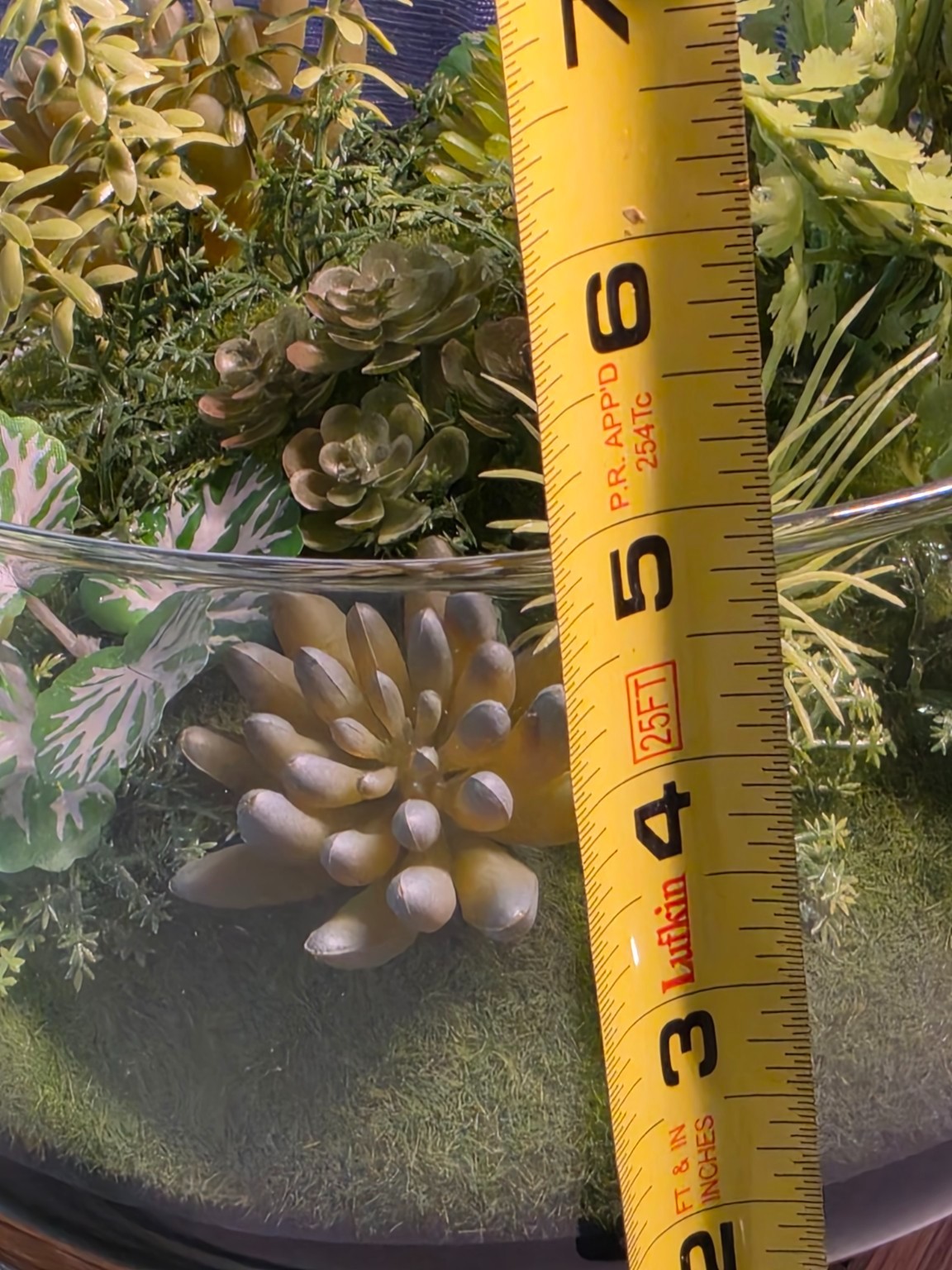 Faux Succulent Terrarium in Glass Bowl Modern Tabletop Home Decor