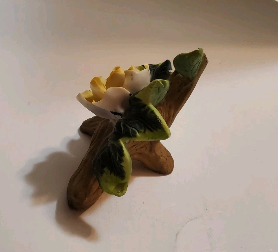 Lefton Yellow Roses On Branches W/ Leaves Rose Pair Flower Decor 13908 Vtg ’99