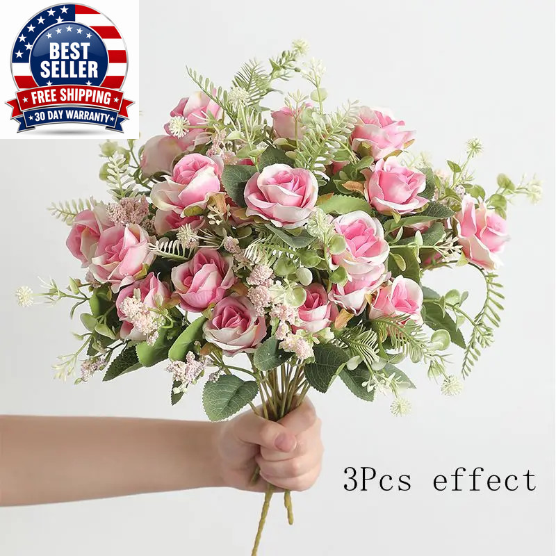 30Cm White Silk Peony Bouquet with 5 Large and 4 Small Buds for Weddings