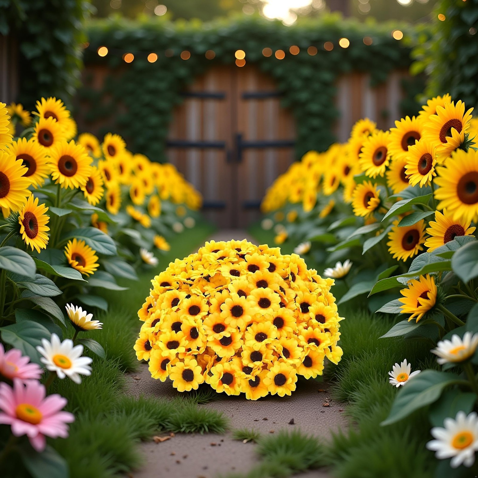 Sunflowers Artificial Flower Heads 100 PCS Yellow Mini Fake Fabric Craft Decor