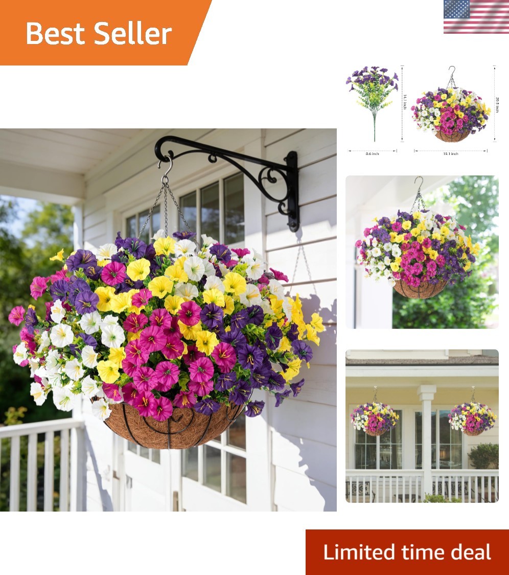 Stunning Artificial Morning Glory Arrangement in Hanging Basket – All Occasion