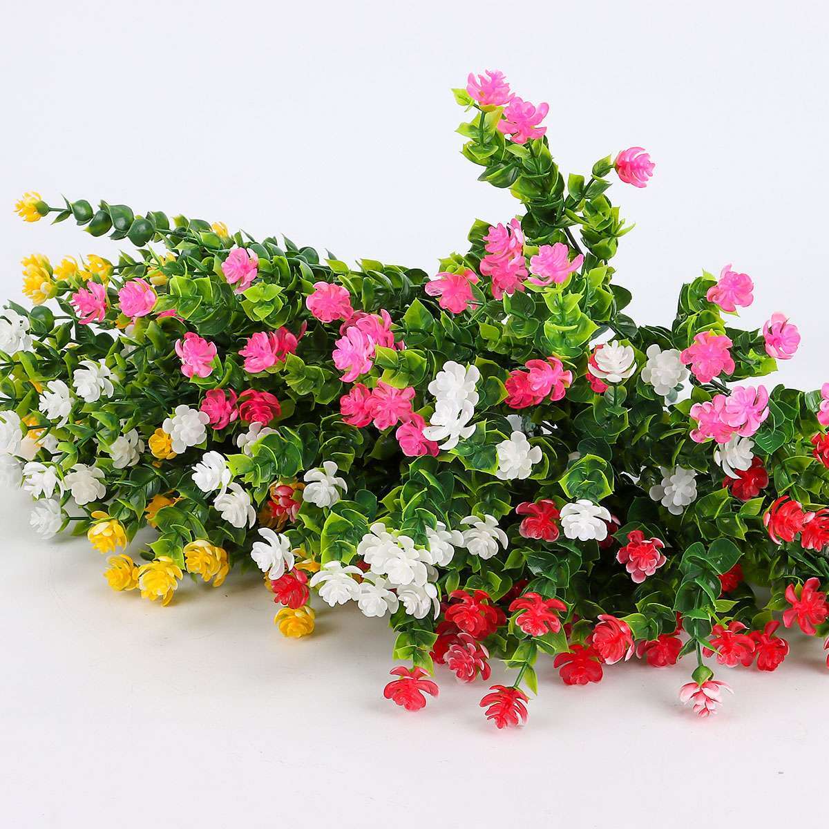 2/4 Bundles Outdoor Artificial Plastic Flower UV Resistant No Fade Fake Boxwood