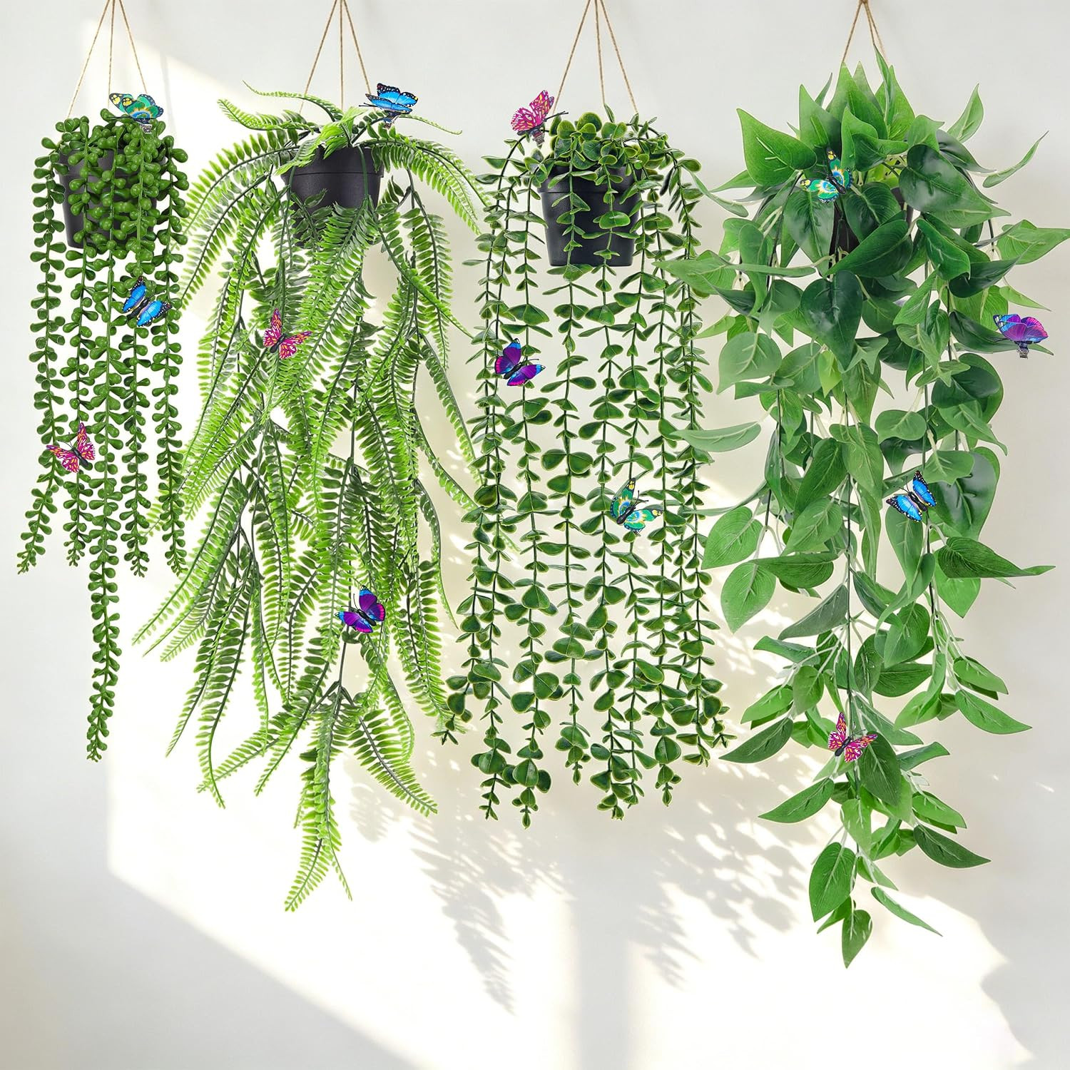 8Pcs Fake Plants Hanging Artificial Ivy Vine Faux Eucalyptus Hanging Plants for