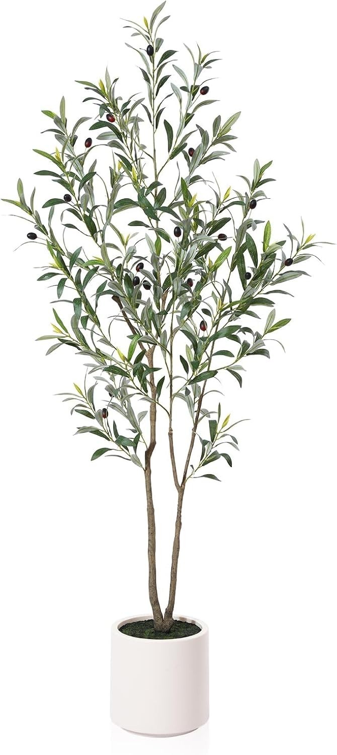 Artificial Olive Trees, 5 ft Tall Fake Olive Trees for Indoor, Faux Olive Sil…