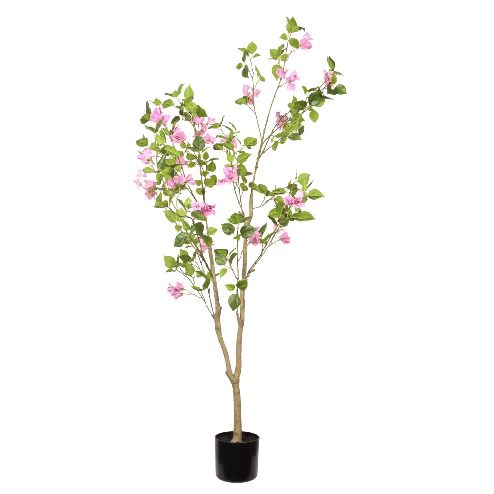 5FT Artificial Bougainvillea Tree with Black Plastic Pot Realistic Fake