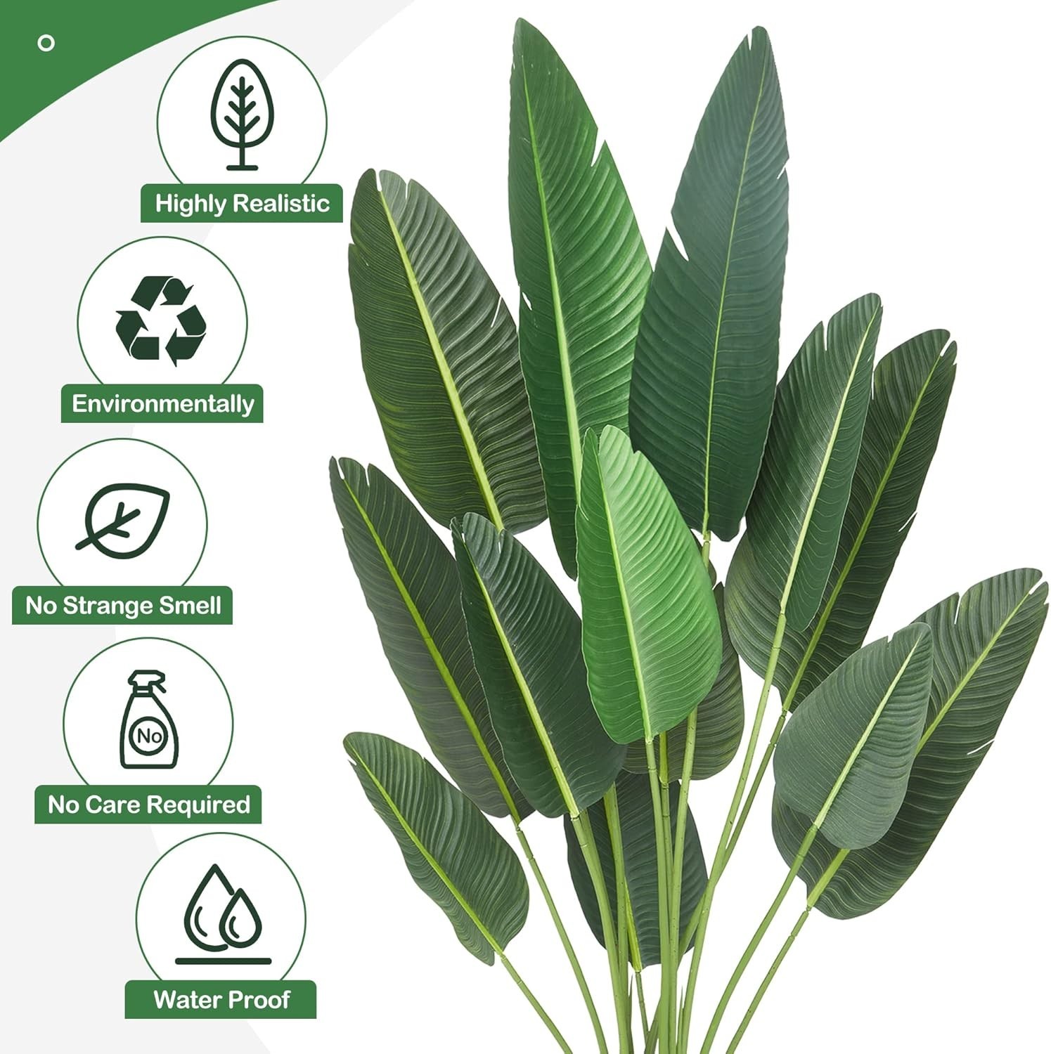 Artificial Bird of Paradise Plant 6 ft Tall Fake Tree Tropical Greenery Decor
