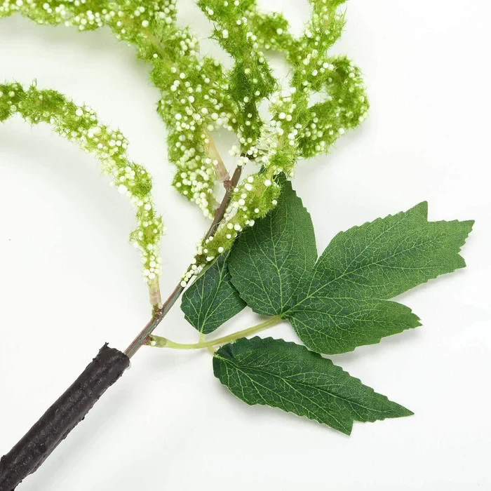 22 Green Artificial Amaranthus Flower Stem Spray and Ivy Leaves ~32″