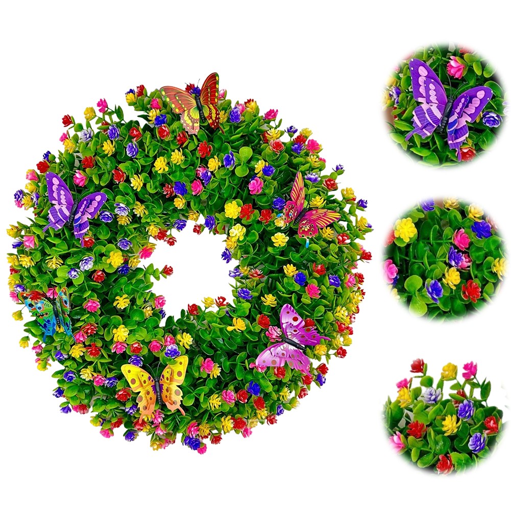 Artificial Eucalyptus Wreaths Butterfly Flower Wreath Eucalyptus Leave Wreaths