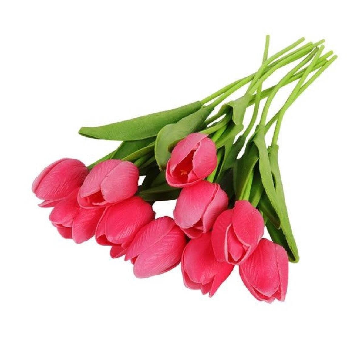 10x Artificial Tulips Flowers 35cm Stem Bouquet Fake Flower Bridal Decoration