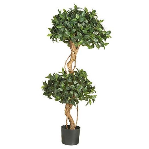 5233 Sweet Bay Double Ball Topiary Silk Tree, 4-Feet, Green,49.5″ x 9″ x 9″