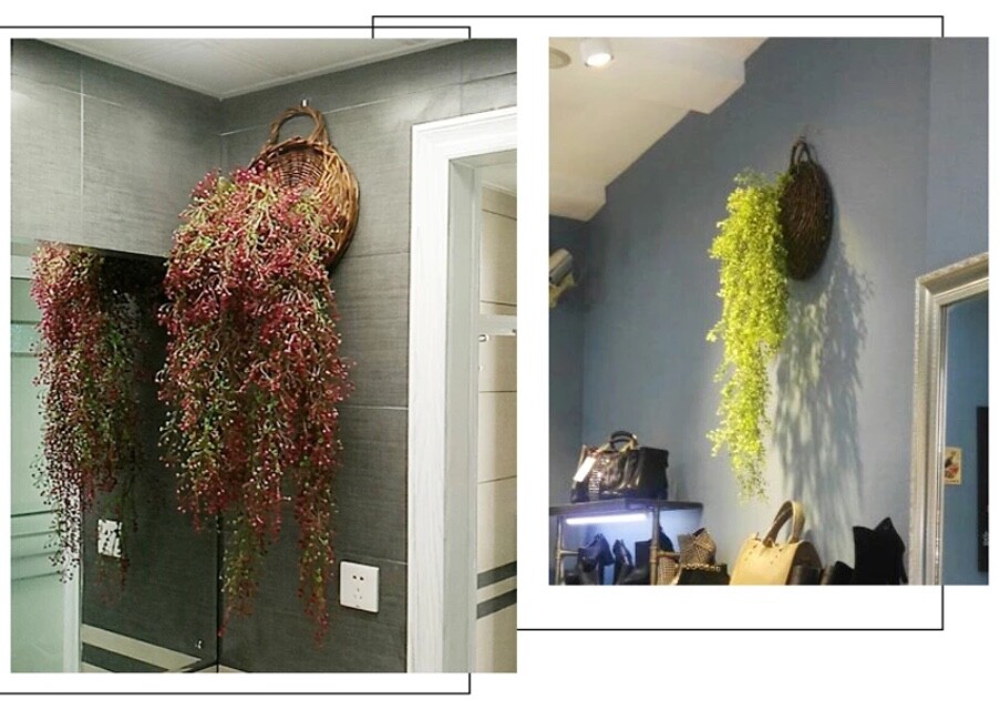 Artificial Vine Plastic Wall Hanging Plants Fake Outdoor Ivy Tree Branch