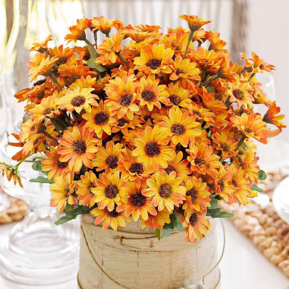 12.6 In. Yellow Artificial Fall Mum Flowers