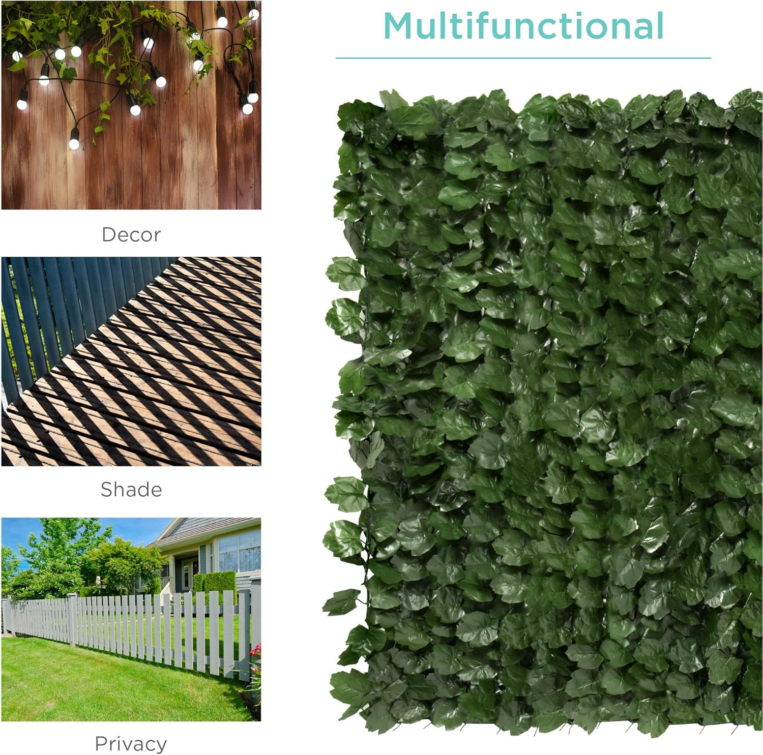 Best Choice Products Outdoor Garden 94X39-Inch Artificial Faux Ivy Hedge Leaf an