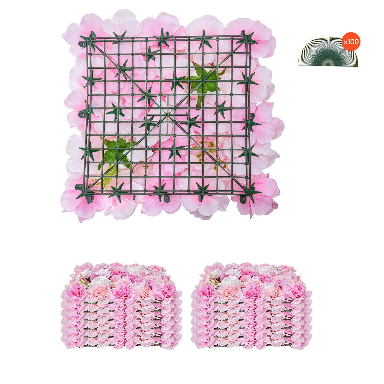 Uimoso 12PCS15x15 in Artificial Flower Wall Panels for Wedding and Privacy Decor