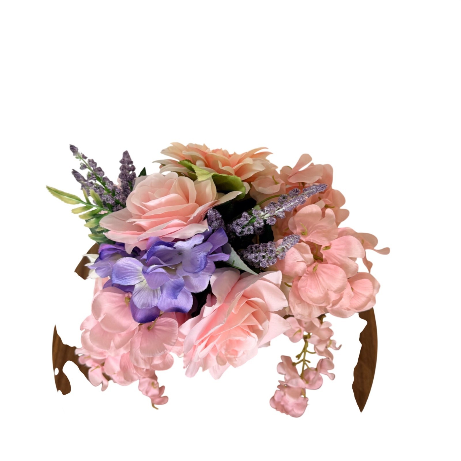 Pink Silk Floral Arrangement White Daisy Ceramic Vase Hydrangea Dahlia Decor