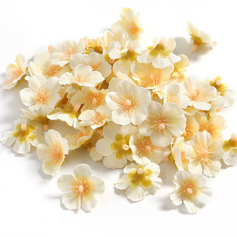 Peach Blossom Petals Artificial Cherry Blossom Flowers Heads for Decor 50Pc