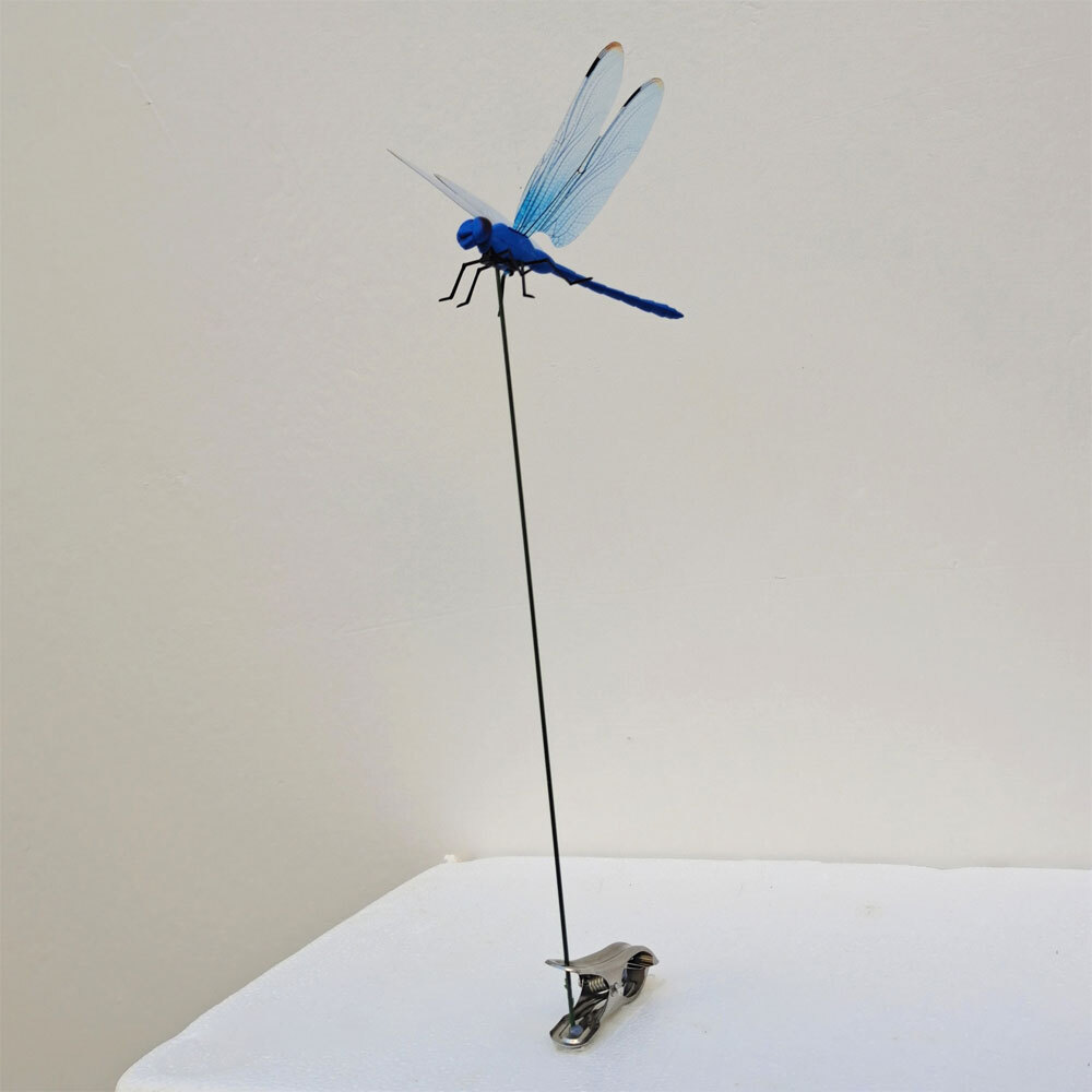 Fake Dragonfly Rod Clip, 3D Dragon Fly Garden Stakes & Hat Simulation Decor US