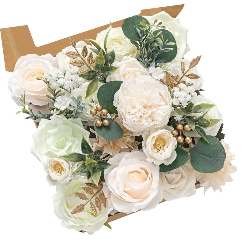 Artificial Silk Flower Assorted Color Fabric Flower Wedding Flowers Gift Box