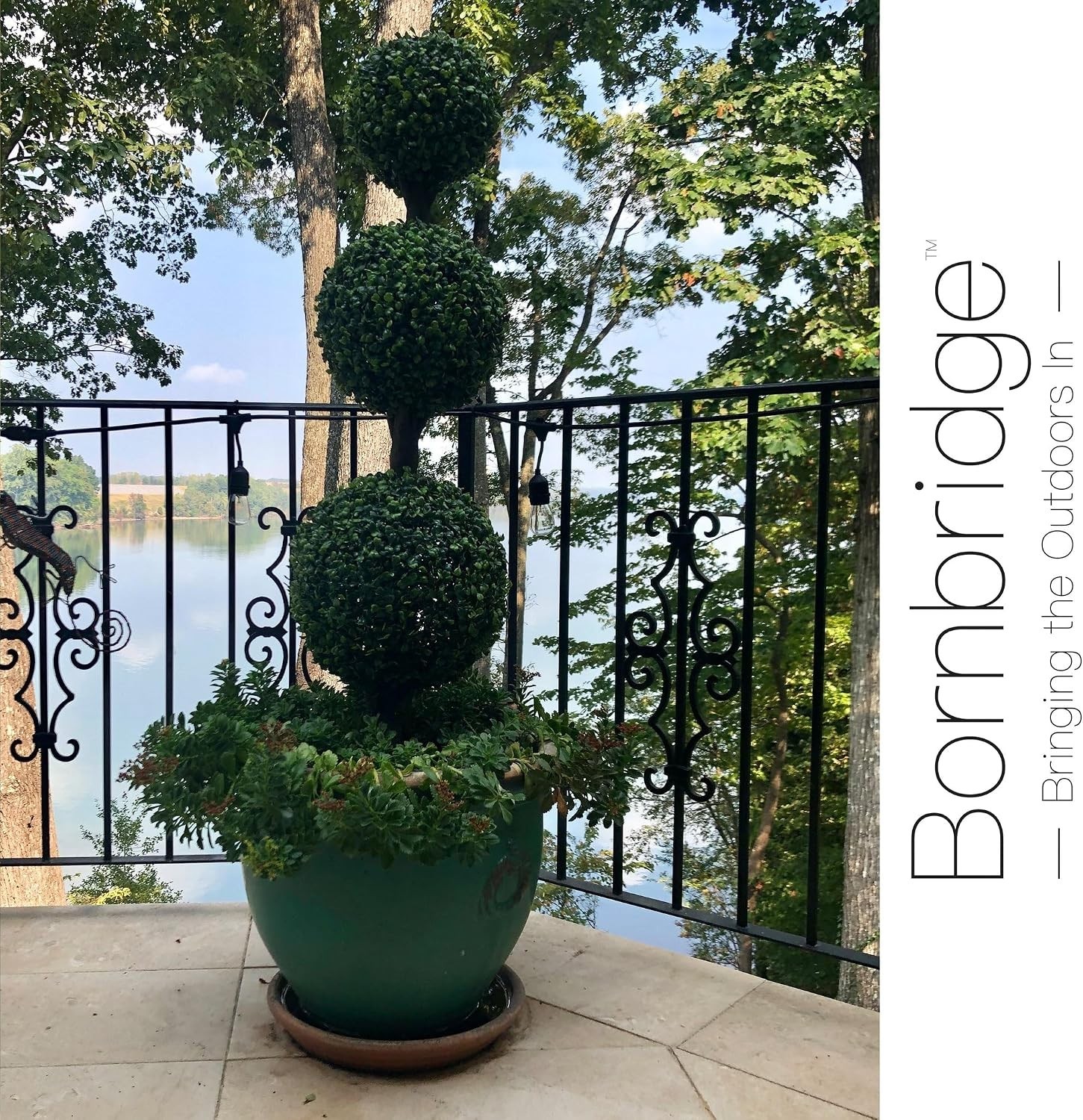 4′ Boxwood Ball Tree – Lifelike Artificial Outdoor Plant, UV and Water Resistant