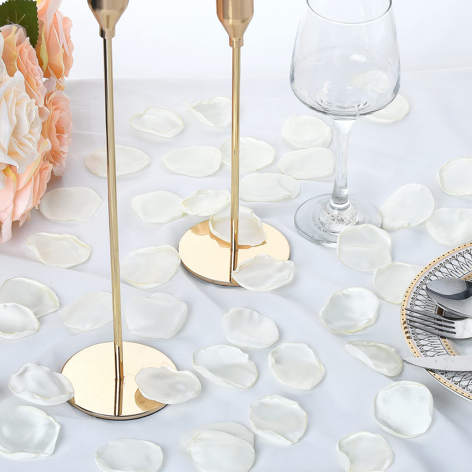 300 PCS Artificial Ivory White Rose Petals Reusable Silk Flower Wedding