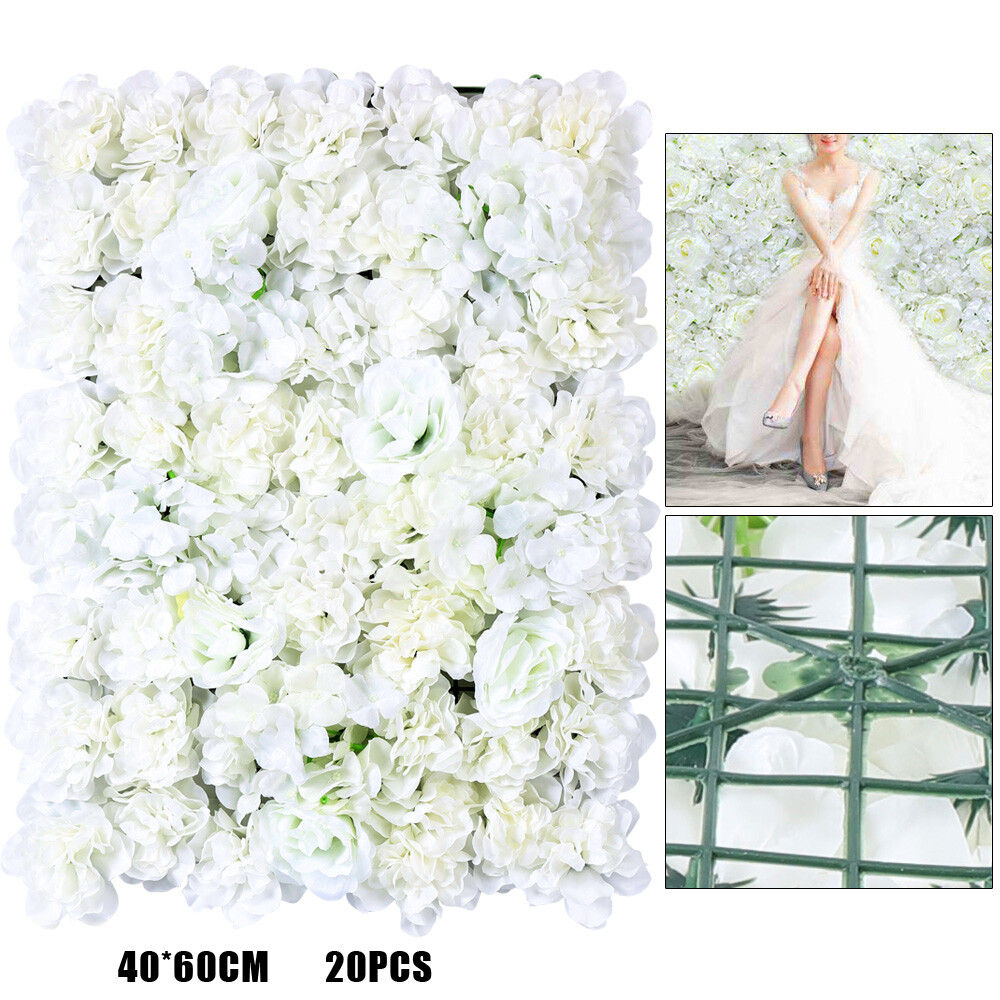 Artificial Flower Wall Panels 20 Pcs Flower Mats Silk Flower Panels Wall Decor