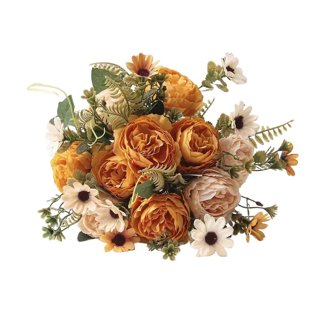 Realistic Faux Flower Arrangement Peony Roses for Elegant Home and Event Decor