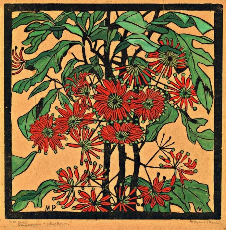 Wheel Flower Margaret Preston 1929 Australian Modernist Botanical Linocut