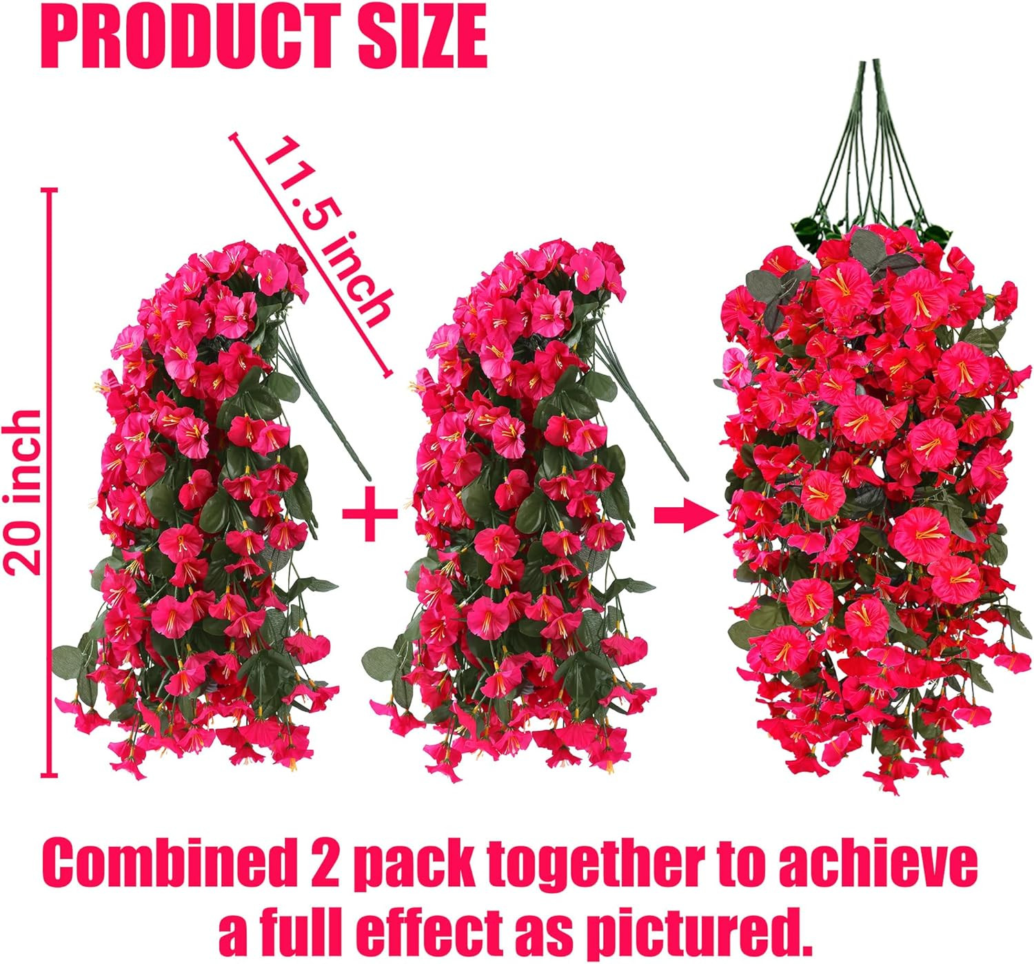 Artificial Fake Hanging Flowers Plants for Outdoor Outside Spring Summer Decorat