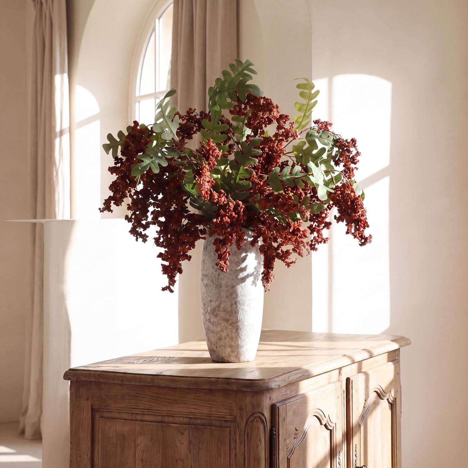 5 Pcs Fall Faux Silk Berry Stems – Bendable Floral Branches for Home Decor