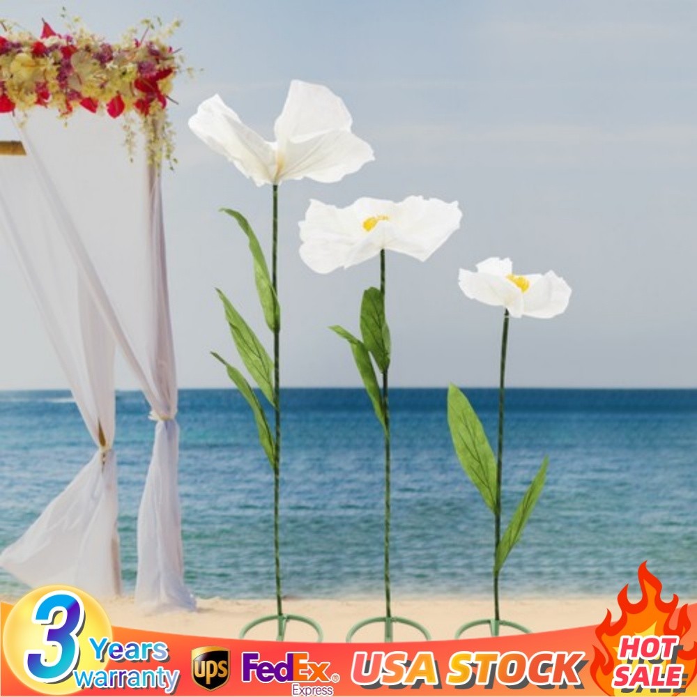 3PCS Artificial Flower White Corn Poppy Home/Wedding Decor 180cm/160cm/140cm