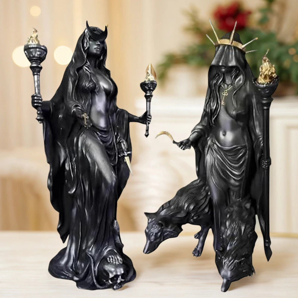 Halloween Hecate Witch Statue Greek Goddess Figurine Resin Sculpture Home Decor