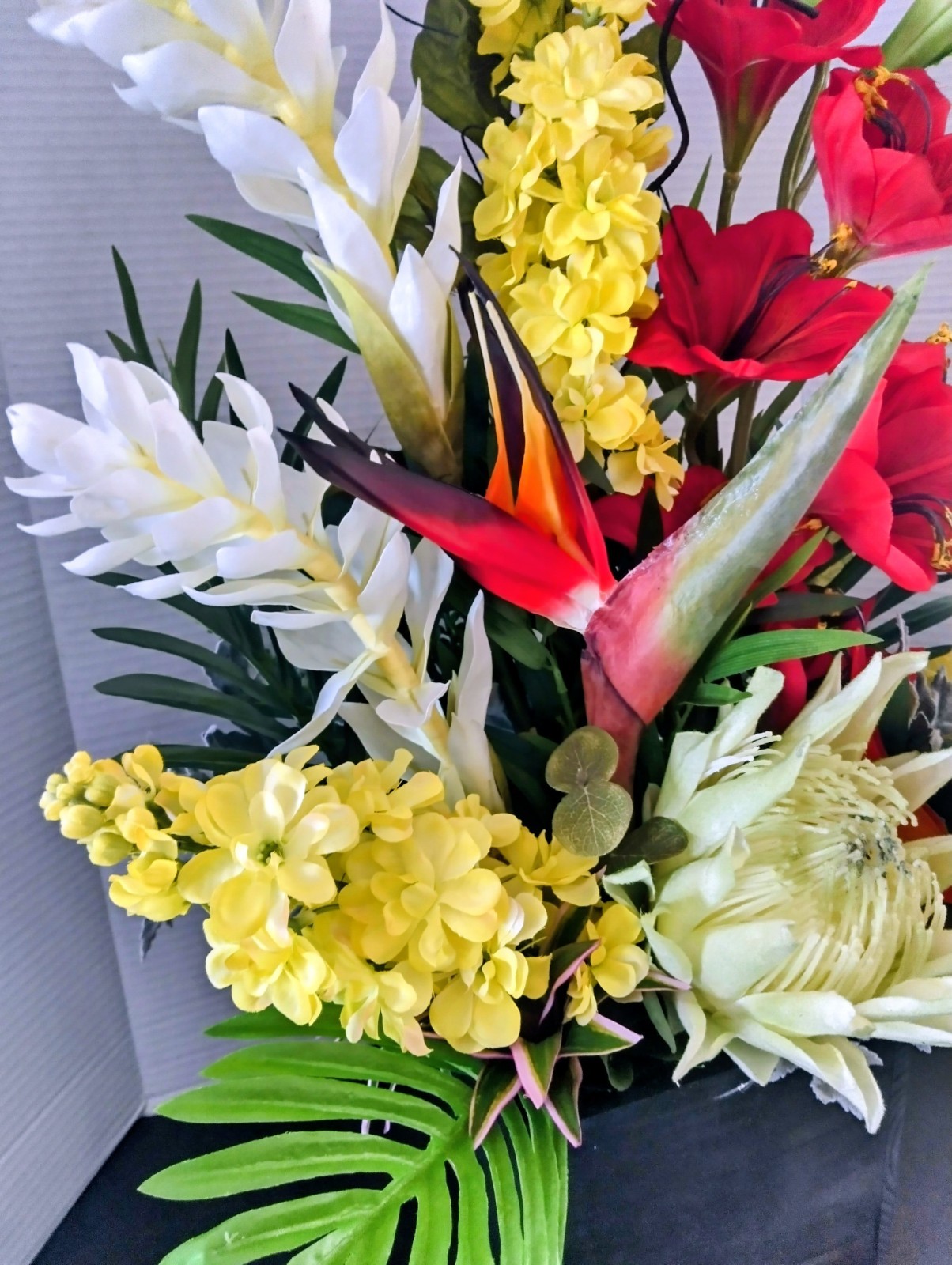 Artificial tropical floral arrangement