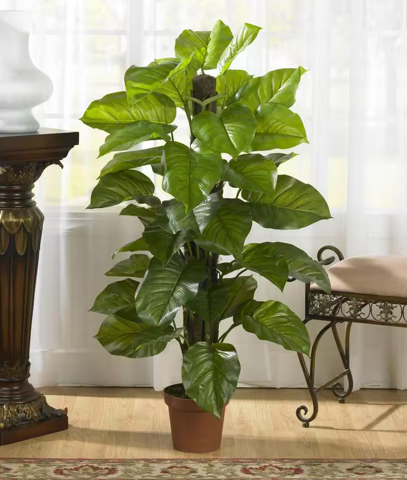 Nearly Natural Artificial Plant 52 in. Height Philodendron Silk Green Large Leaf