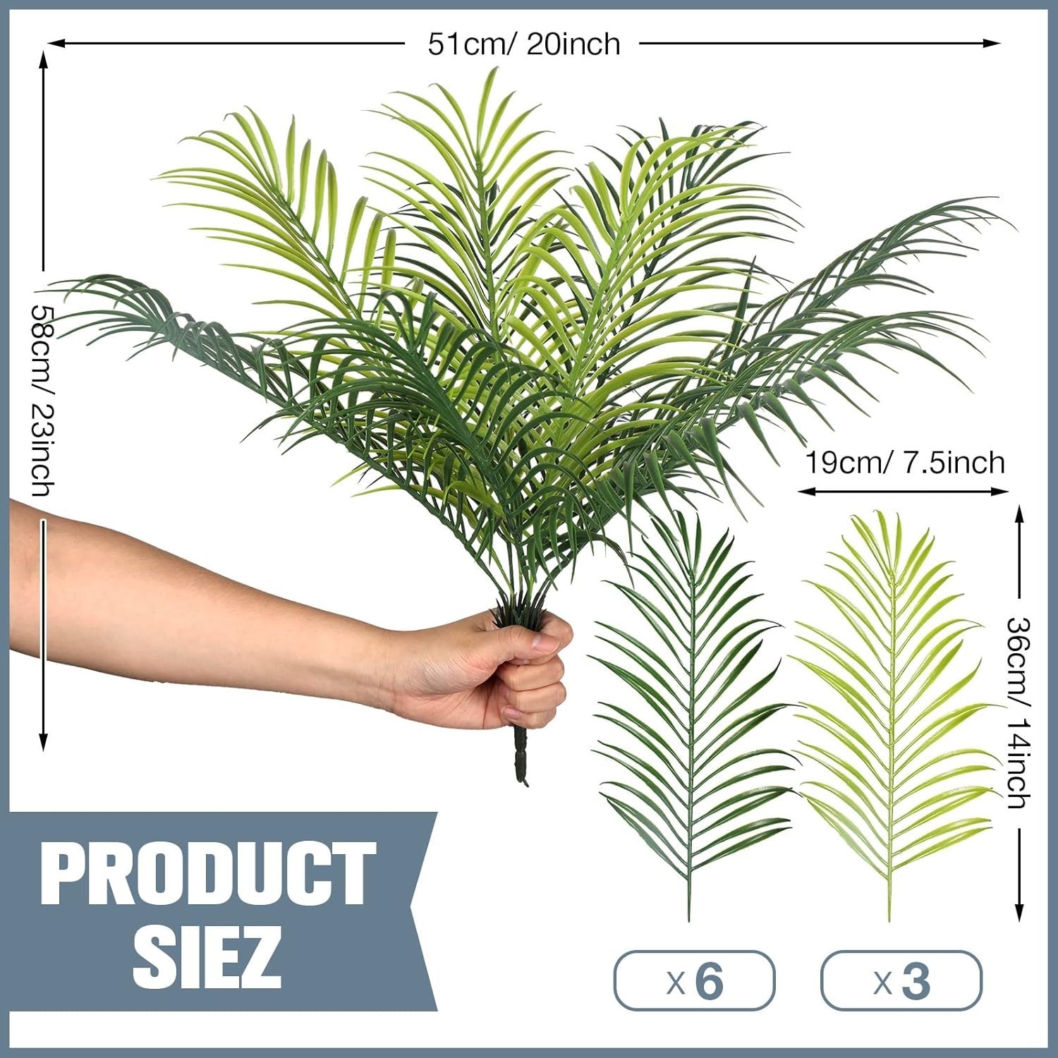 Elegant 4-Pack Faux Palm Leaves – Perfect for Weddings, Parties, and Home Decor
