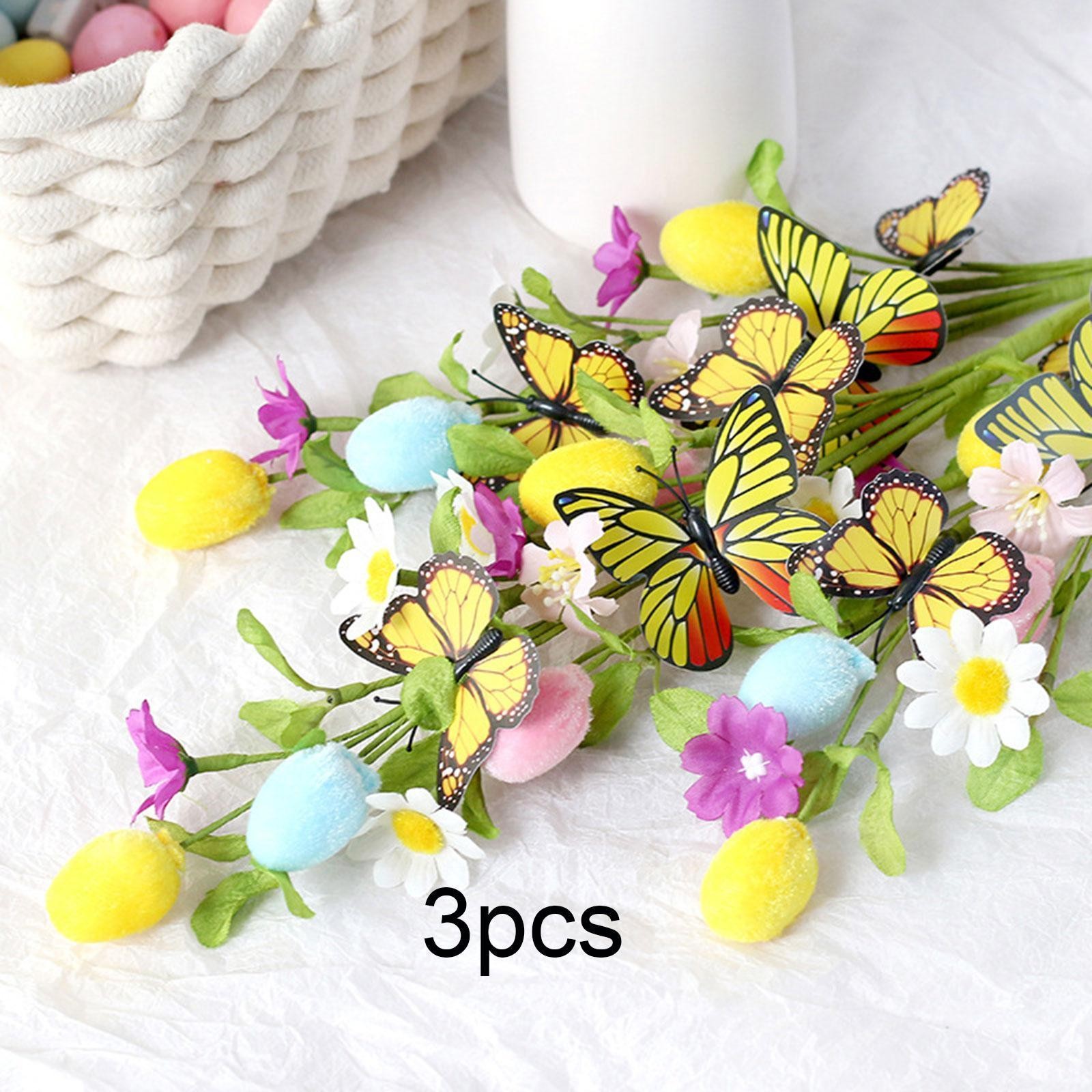 3x Artificial Egg Flower Picks Practical Easter Decoration Easter Egg Picks