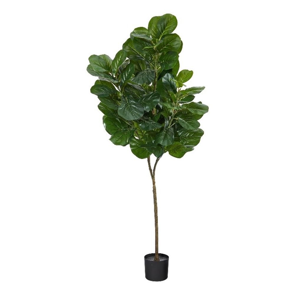 Pemberly Row 72″ Fiddle Leaf Fig Artificial Tree in Green/Black