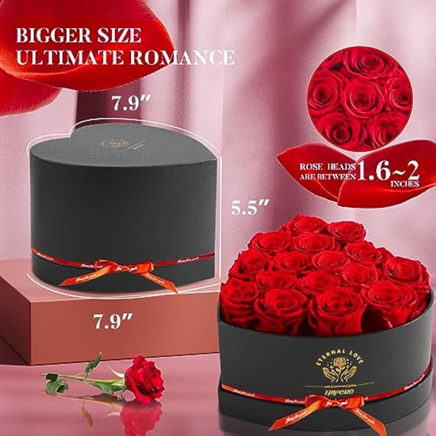 16-Piece Preserved Rose Birthday Gifts for Women, Eternal Rose Preserved Flowers