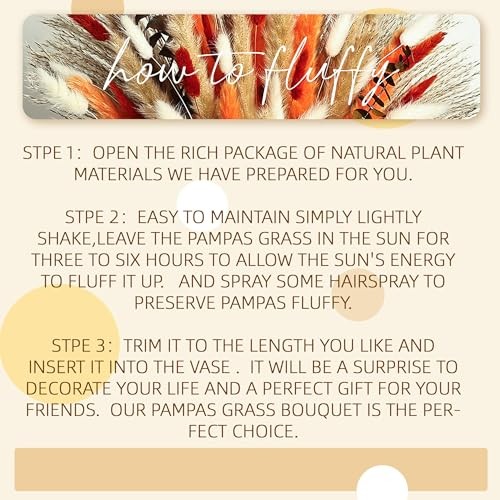Dried Pampas Grass Bouquet Boho Rustic Wedding and Home Table Maple Harvest